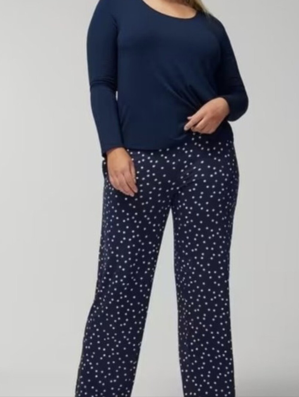 Soma Navy Blue and White Polka Dots Sleep Set
